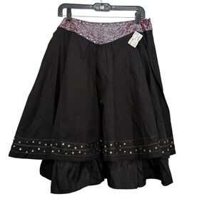 Sugar lips layered flared Skirt Black Size Large New
